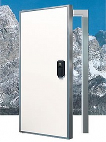 Распашная одностворчатая дверь с металлической рамой 800х1800 (низкотемпературная)